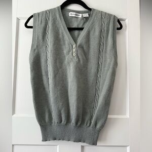 Vintage Alison Craig Gray Cable Knit Sweater Vest Ladies Size Small